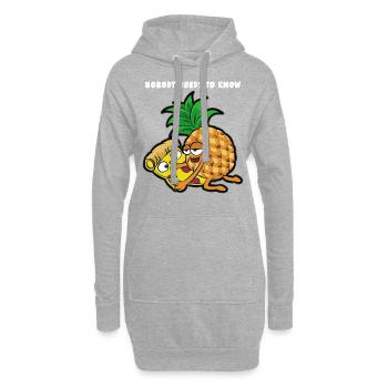 Pizza Hawai Ananas Schinken Sex versaut lustig - Hoodie-Kleid - Grau meliert - Vorne