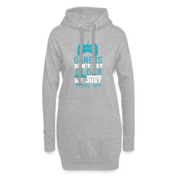 Anniversaire Get Old Gamer Level Up Jeu amusant - Sweat-shirt à capuche long Femme - gris chiné - Devant