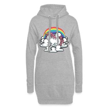 Sweet and rainbow unicorn for bright outfits - Hoodie Dress - heather grey - Front