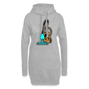 Staubsauger - Hoodie-Kleid - Grau meliert - Vorne