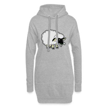 Mouton noir - Sweat-shirt à capuche long Femme - gris chiné - Devant