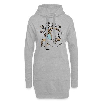 Sibirisches Eis Mumie Hirsch Tattoo - Hoodie-Kleid - Grau meliert - Vorne