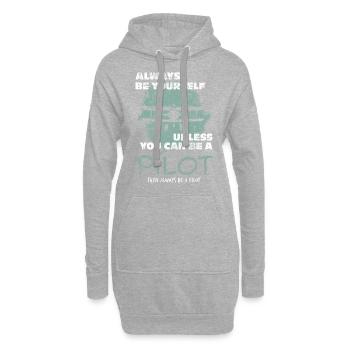 Flugzeug Pilot - Hoodie-Kleid - Grau meliert - Vorne