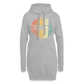 Flugzeug retro - Hoodie-Kleid - Grau meliert - Vorne