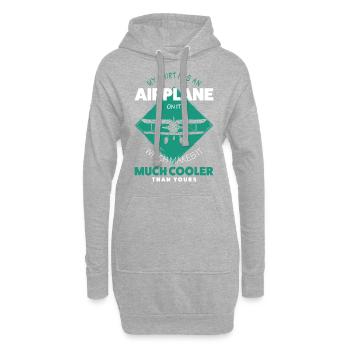 Flugzeug - Hoodie-Kleid - Grau meliert - Vorne