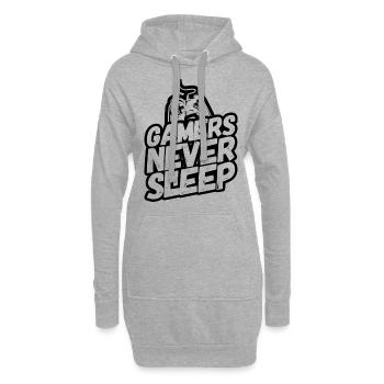 Gamer Gaming Gambling Jeux vidéo Dormir - Sweat-shirt à capuche long Femme - gris chiné - Devant