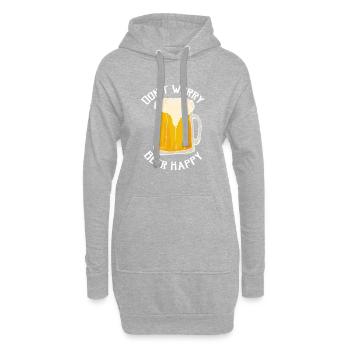 Bier Party - Freibier Shirt - Hoodie-Kleid - Grau meliert - Vorne