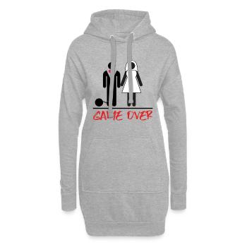 Game Over Mariage JGA - Sweat-shirt à capuche long Femme - gris chiné - Devant