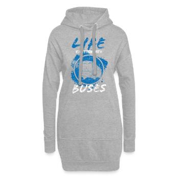 Busfahrer Bus - Sweat-shirt à capuche long Femme - gris chiné - Devant