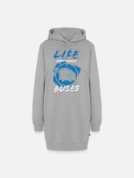 Busfahrer Bus - Hoodie-Kleid - Grau meliert