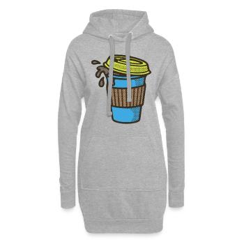 Coffee to go Becher - Hoodie-Kleid - Grau meliert - Vorne