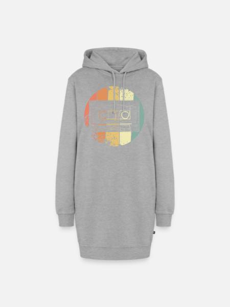 Kassette Musik - Hoodie-Kleid - Grau meliert