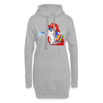 Pompier Licorne avec tuyau d'incendie pour enfants - Sweat-shirt à capuche long Femme - gris chiné - Devant