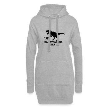 Papasaurus Rex - Sweat-shirt à capuche long Femme - gris chiné - Devant