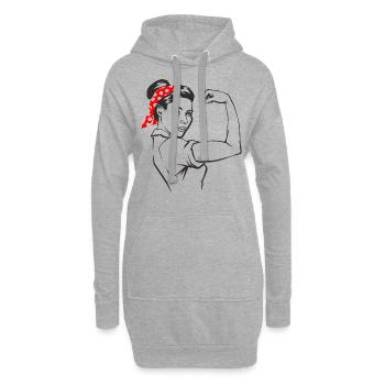 Frauenpower - Hoodie-Kleid - Grau meliert - Vorne