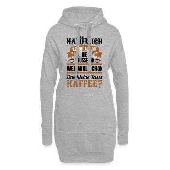 Kaffee Trinker Geschenk • Lustige Sprüche Shirt - Hoodie-Kleid - Grau meliert - Vorne
