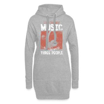 Musik - Hoodie-Kleid - Grau meliert - Vorne