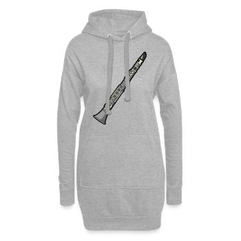 Klarinette Klarinettist Klarinettistin Oboe Musik - Hoodie-Kleid - Grau meliert - Vorne