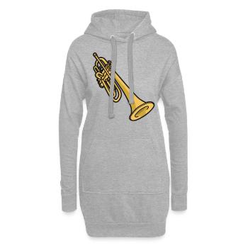 Trompette trompette trompette trompette flügelhorn musicien - Sweat-shirt à capuche long Femme - gris chiné - Devant