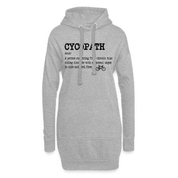 CYCOPATH Fahrrad Rennrad und Mountainbike Geschenk - Hoodie-Kleid - Grau meliert - Vorne