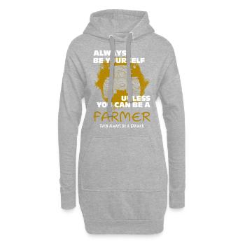 Traktor lustig - Hoodie-Kleid - Grau meliert - Vorne