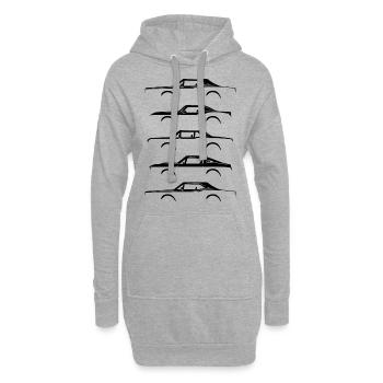 Muscle Car Side Classic Car Cadeau Muscle Car - Sweat-shirt à capuche long Femme - gris chiné - Devant