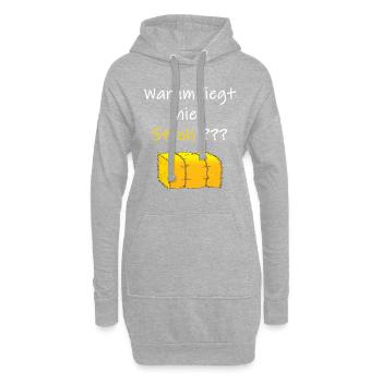 Warum liegt hier Stroh? - Hoodie-Kleid - Grau meliert - Vorne