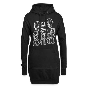 Fitness Workout Sport Sprüche Durchhalten - Hoodie-Kleid - Schwarz - Vorne