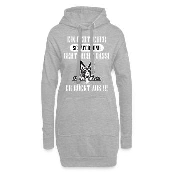 Ein Deutscher Schäferhund geht nicht Gassi - Hoodie-Kleid - Grau meliert - Vorne