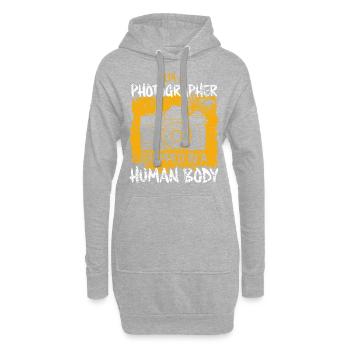 Kamera Fotograf - Hoodie-Kleid - Grau meliert - Vorne