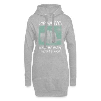 Locomotive - Sweat-shirt à capuche long Femme - gris chiné - Devant
