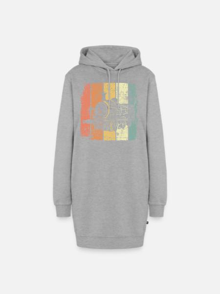 Eisenbahn retro - Hoodie-Kleid - Grau meliert