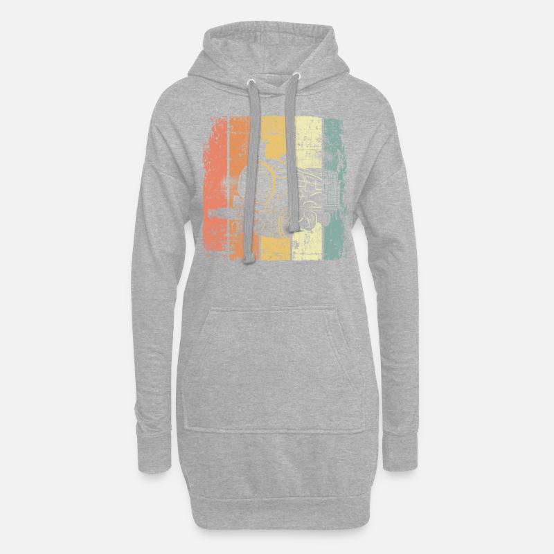 Eisenbahn retro - Hoodie-Kleid - Grau meliert
