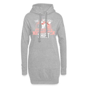 This is my lucky bowling shirt - Hoodie Dress - heather grey - Front