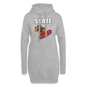 Planche à roulettes Planche à roulettes Skate Skater Gift - Sweat-shirt à capuche long Femme - gris chiné - Devant