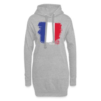 Frankreich französische Flagge - Hoodie-Kleid - Grau meliert - Vorne
