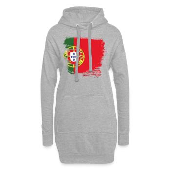 Pavillon portugais du Portugal - Sweat-shirt à capuche long Femme - gris chiné - Devant