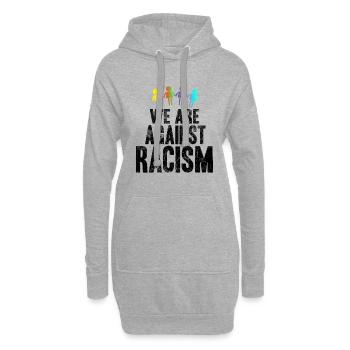Wir sind gegen Rassismus - Hoodie-Kleid - Grau meliert - Vorne