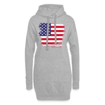 Amerika USA Flagge - Hoodie-Kleid - Grau meliert - Vorne