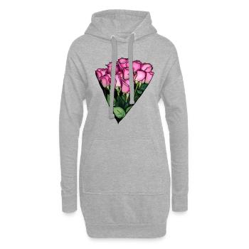 Blumen vom Floristen Geschenkidee für Liebende - Hoodie-Kleid - Grau meliert - Vorne