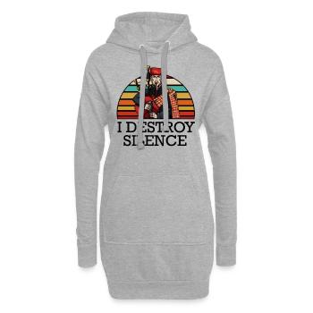I Destroy Silence | Dudelsack Sackpfeife Geschenk - Hoodie-Kleid - Grau meliert - Vorne