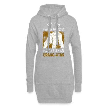 Orang outan singe costume - Sweat-shirt à capuche long Femme - gris chiné - Devant