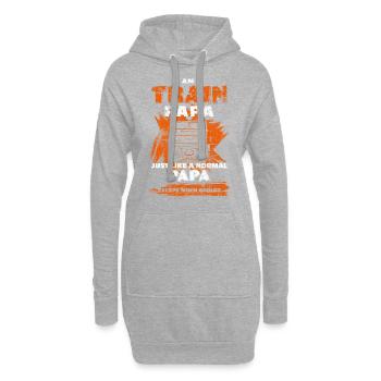 Train de train Papa - Sweat-shirt à capuche long Femme - gris chiné - Devant