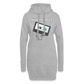 Kassette Musikkassette Audiokassette 80er Geschenk - Hoodie-Kleid - Grau meliert - Vorne