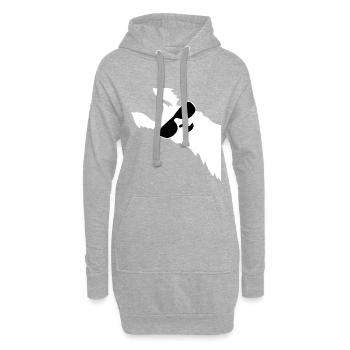 Lustiges Lama Alpaka mit Sonnenbrille - Hoodie-Kleid - Grau meliert - Vorne