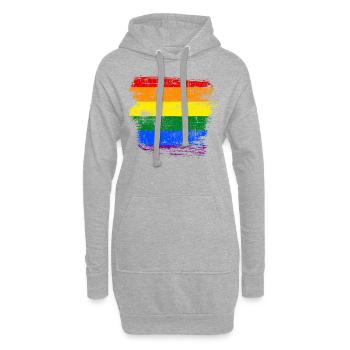 Drapeau arc-en-ciel LGBT - Sweat-shirt à capuche long Femme - gris chiné - Devant
