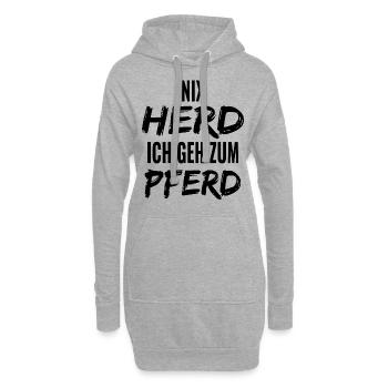 Ich Geh Zum Pferd ! Lustige Pferdesprüche - Hoodie-Kleid - Grau meliert - Vorne