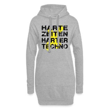 Les temps durs de la techno dure - Sweat-shirt à capuche long Femme - gris chiné - Devant