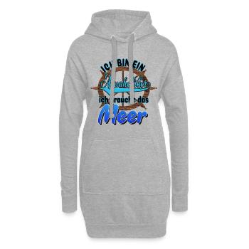 Aquaholiker Meer Steuerrad Ostsee Nordsee Spruch - Hoodie-Kleid - Grau meliert - Vorne