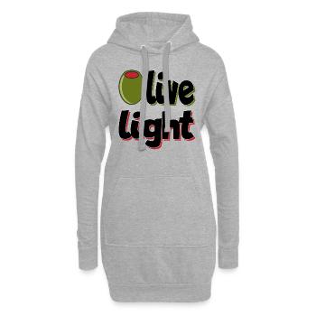 Olive LIght - Sweat-shirt à capuche long Femme - gris chiné - Devant